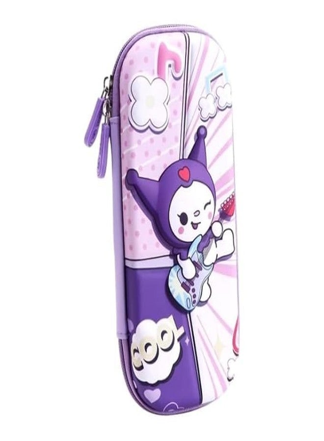 PEACORA Sanrio Cartoon Kuromi Silicone Pencil Pouch DIY Fun Pen Holder with Kuromi Charms School Stationeries Bag Birthday Gift Christmas Gift for Girls - Image 1